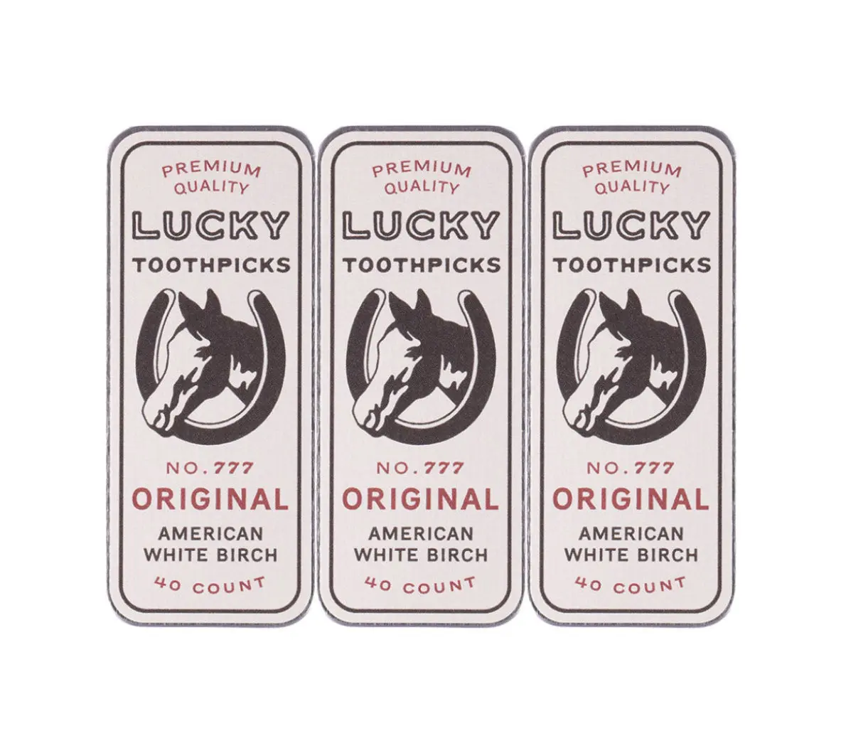 Lucky Toothpicks - Original White Birch (3 Pack Bundle)