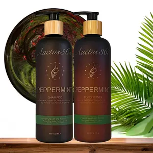 Auctus365 Peppermint Haircare Kit - Organic, Gentle Daily Cleansing Scented Shampoo & Conditioner Set for Hair Moisturization & Restoration