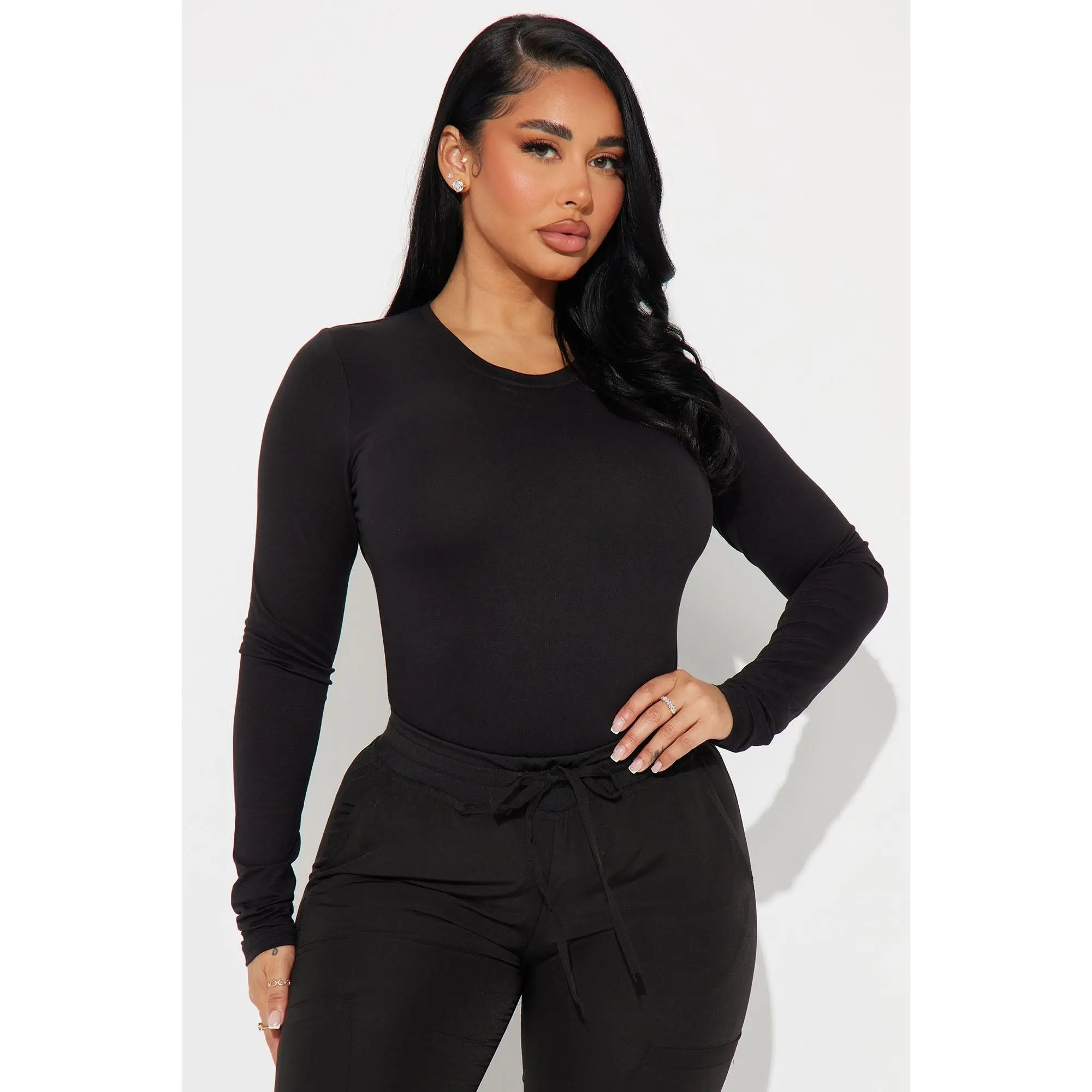 Stretch Uniform UnderScrub Shirt - Black