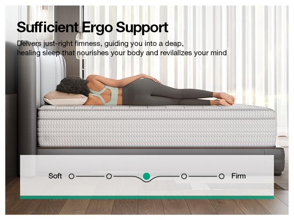 Fiberglass-Free Full/Queen/King Hybrid Mattress -6/8/10/12/14 Inch-Perfect Balance of Softness & Firmness: High-Quality Mattress for All Sleepers & Body Alignment-Motion Isolation Mattress.Holiday Haul