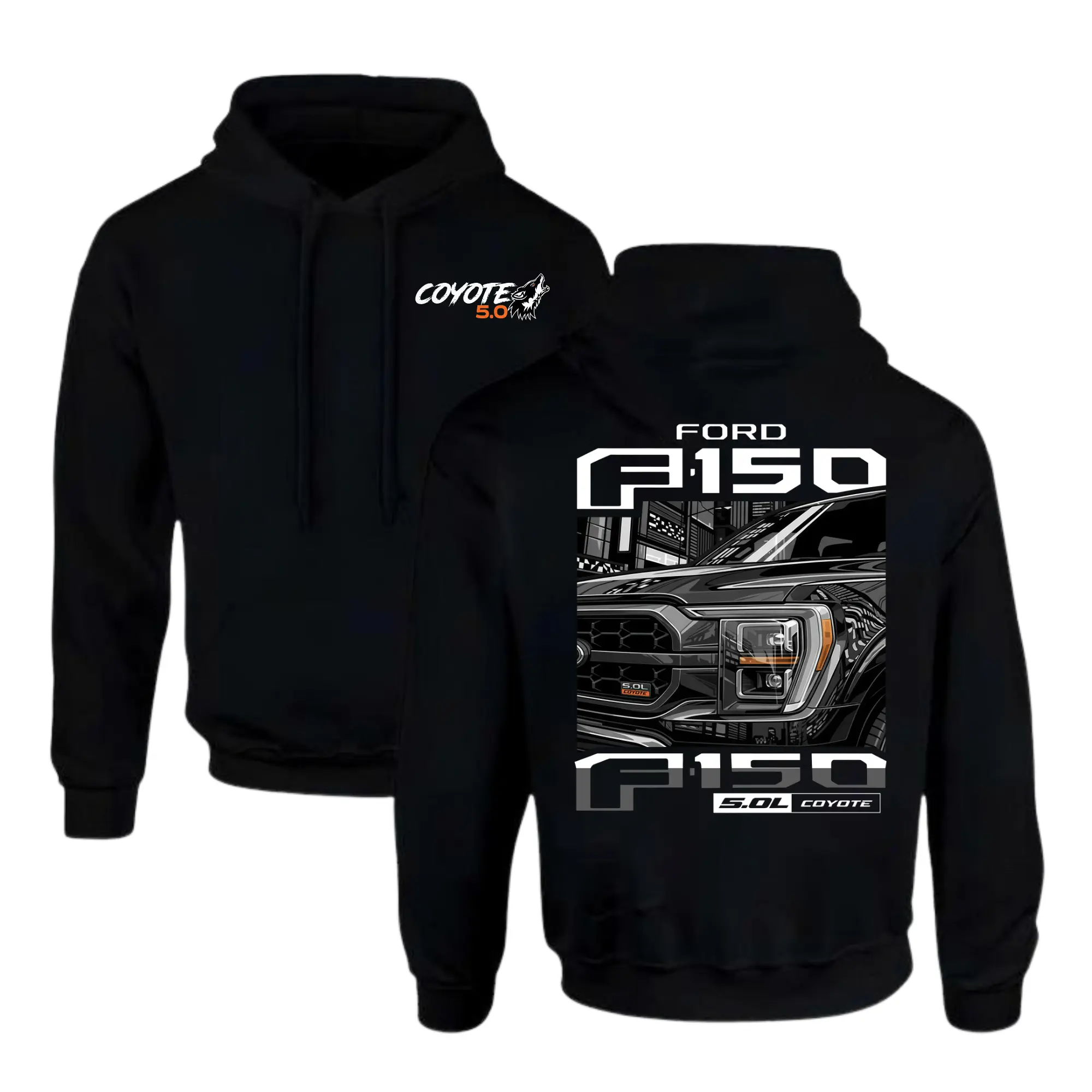 Ford F-150 5.0L Coyote Hoodies, Car Enthusiast Shirt, Soft Cotton, Gift For Car Lovers, Menswear, Casual Wear, Top, Streetwear, Full size