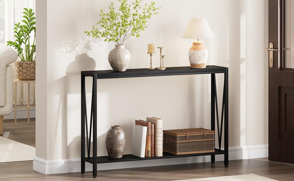 【GARVEE】Console Table, 2-Tier Entryway Table With Storage, Narrow Sofa Table With V Design, 43" Industrial Console Table for Entryway, Living Room, Hallway, Foyer, Corridor, Office 【GARVEE】Console Table, 2-Tier Entryway Table With Storage, Narrow Sofa Table With V Design, 43" Industrial Console Table for Entryway, Living Room, Hallway, Foyer, Corridor, Office