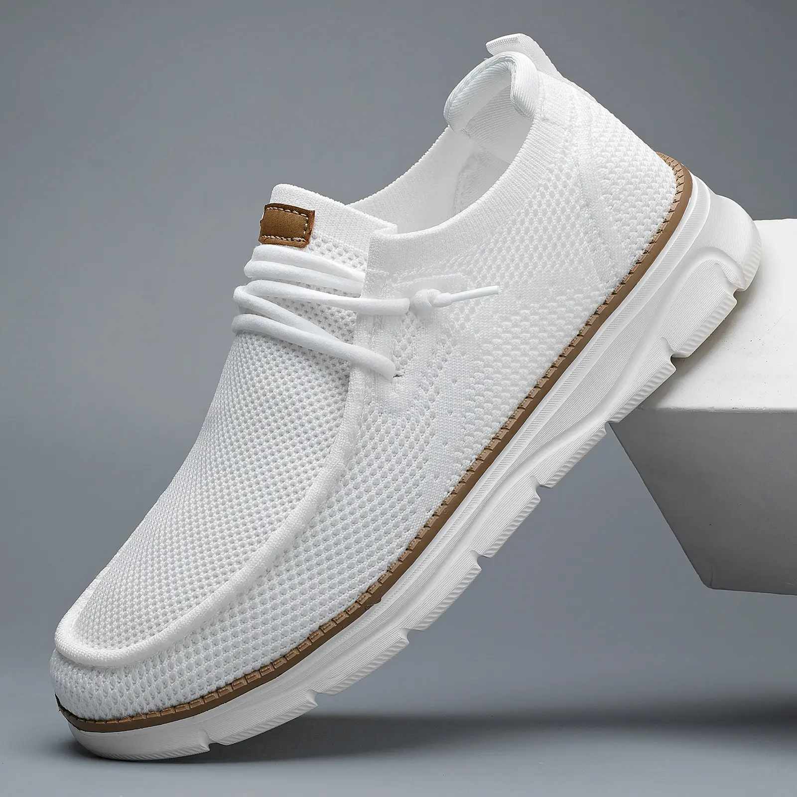 Men's Casual Mesh Breathable Solid Color Slip On ShoesLightweight Comfortable Sports Running Loafers  Bedroom Parent Bridal Flat Slipon Boy Footwear,shoes for back to school,back to school shoes