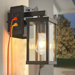 [Valentine's Day] Brown Outdoor Wall Lights Dusk to Dawn Porch Lights with GFCI Outside Lights Wall Mount Waterproof Exterior Lighting Fixtures Modern for House Patio Garage