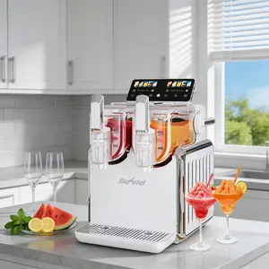 Sunvivi Dual-Tank Slush Machine for Home: 169oz Frozen Drink Maker with Rapid Chill Technology, Self-Cleaning System & 5 Drink Modes, Keeps Drinks Frozen up to 12 Hours, ETL Certified,Red
