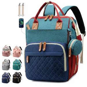 Large Capacity Diaper Bag Backpack for Moms Dads with USB Charging Port and Stroller Straps, Portable Moms Baby Bag, Diaper Bag Backpack Waterproof, Baby Shower Gifts