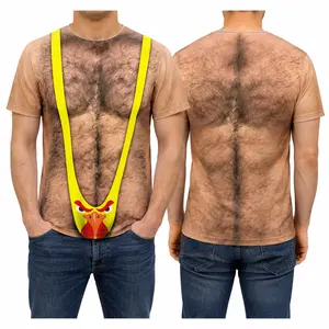 Funny Optical Illusion Graphic Tee, 3D Costume T Shirt Breathable Four-Way Stretch Novelty Party Shirt for Men Women Summer Beach Halloween Gag Gift