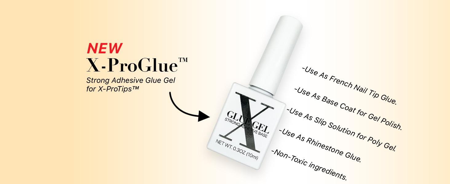 SXC Cosmetics X-Pro Tips French Tip Press On Nails - Vibrant Pastel Glow in the Dark Series Starter Kit Acrylic Soft Gel System Matte Finish Manicure