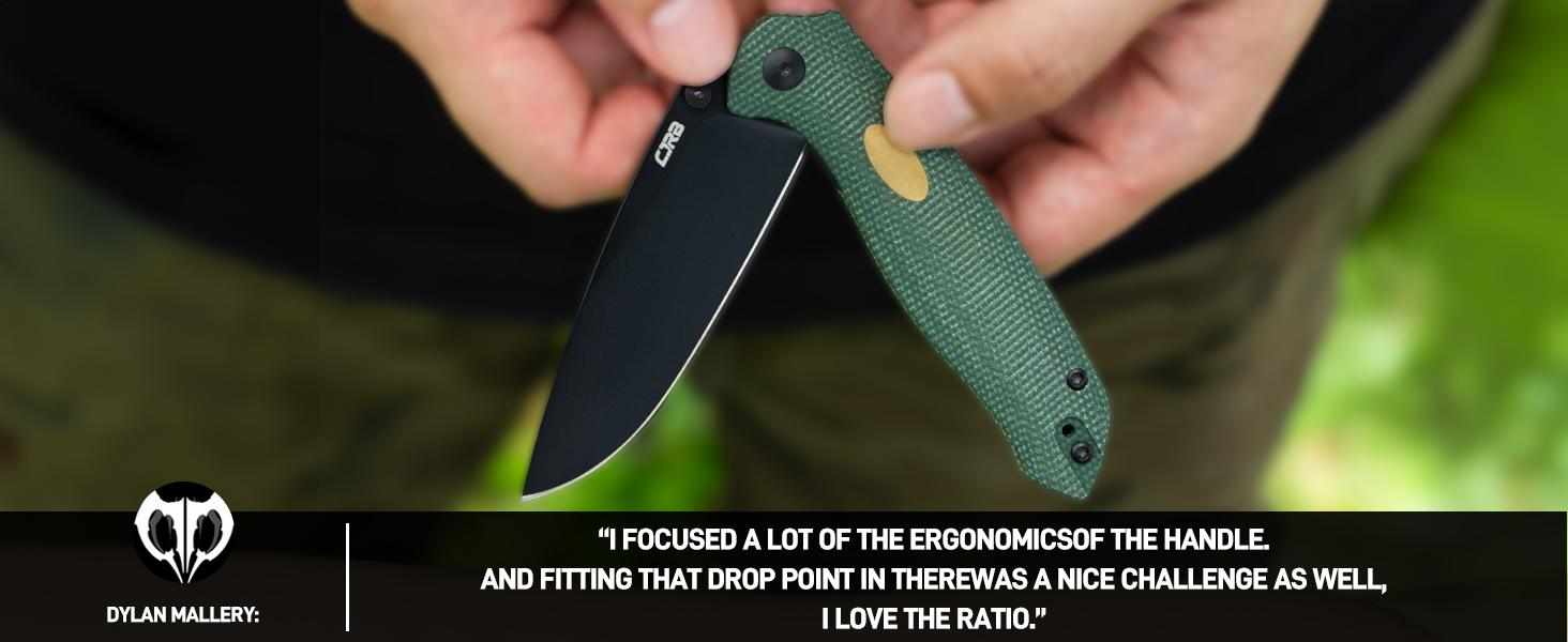 CJRB Aes Camping Folding Knife, Pocket Knife with 3.3"AR-RPM9 Steel Blade Mircarta Handle, EDC Knives for Camping, Survival and FathersDayGift