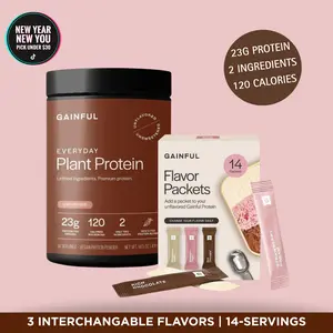 Gainful Everyday Plant Protein Supplement Powder 23g per Serving Unflavored Supports Strength Muscle Recovery Balanced Nutrition Vegan Gut Friendly No Artificial Ingredients 14 Servings for Optimum Healthcare and Performance