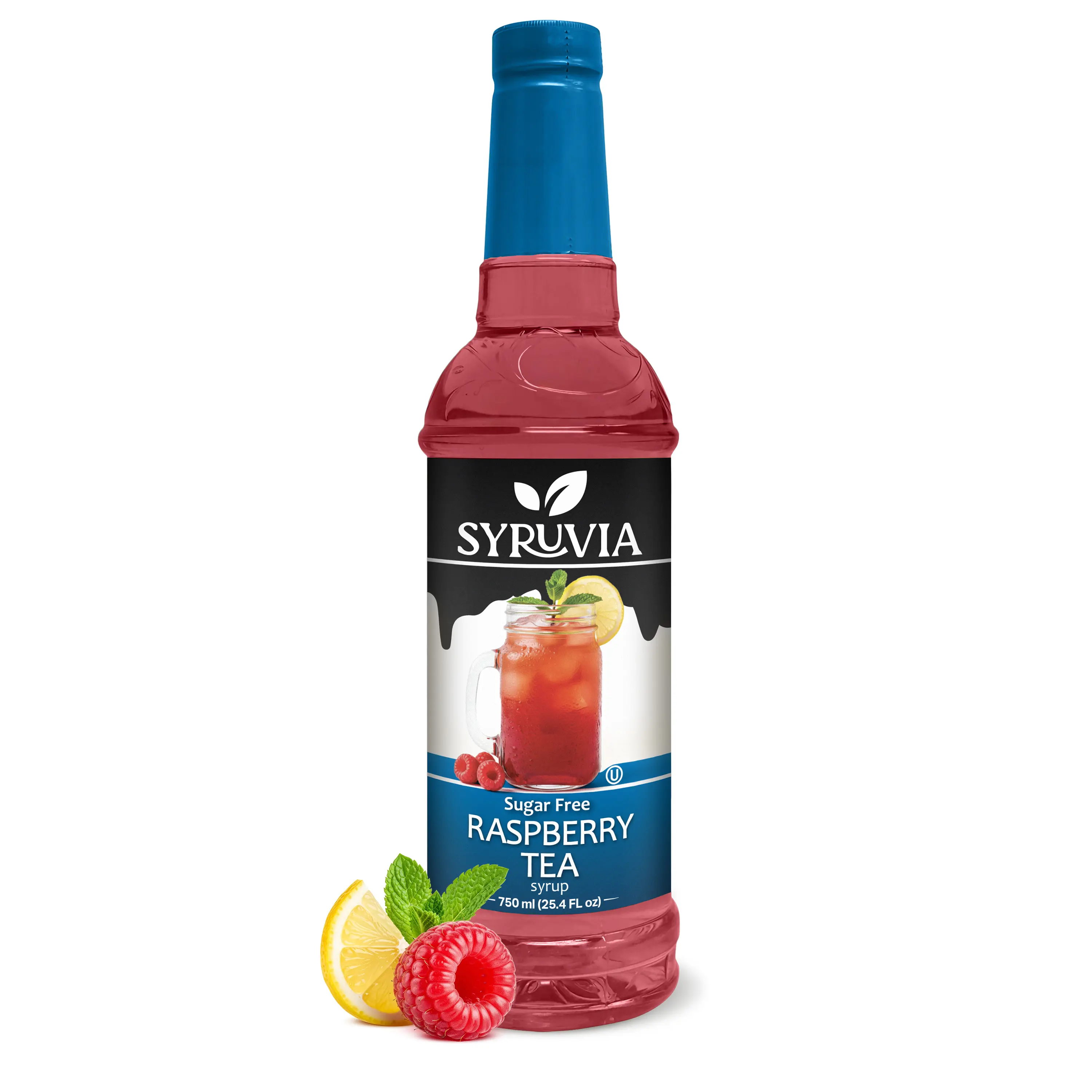 Syruvia Sugar Free Raspberry Tea Flavored Syrup for Drinks, Cocktails, Lemonades, Iced Teas and Desserts – 25.4 fl oz