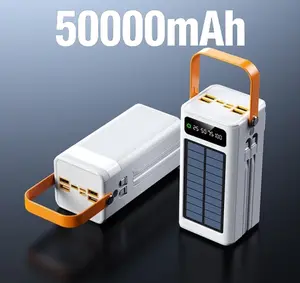 Solar Battery Bank - 120W Power Pack | 50000mAh External Survival Charger with Built in Light, 4 Outputs 3 Inputs for Mobile Devices, Hiking Backpacking Camping Road Trips Fishing Outdoor Adventures