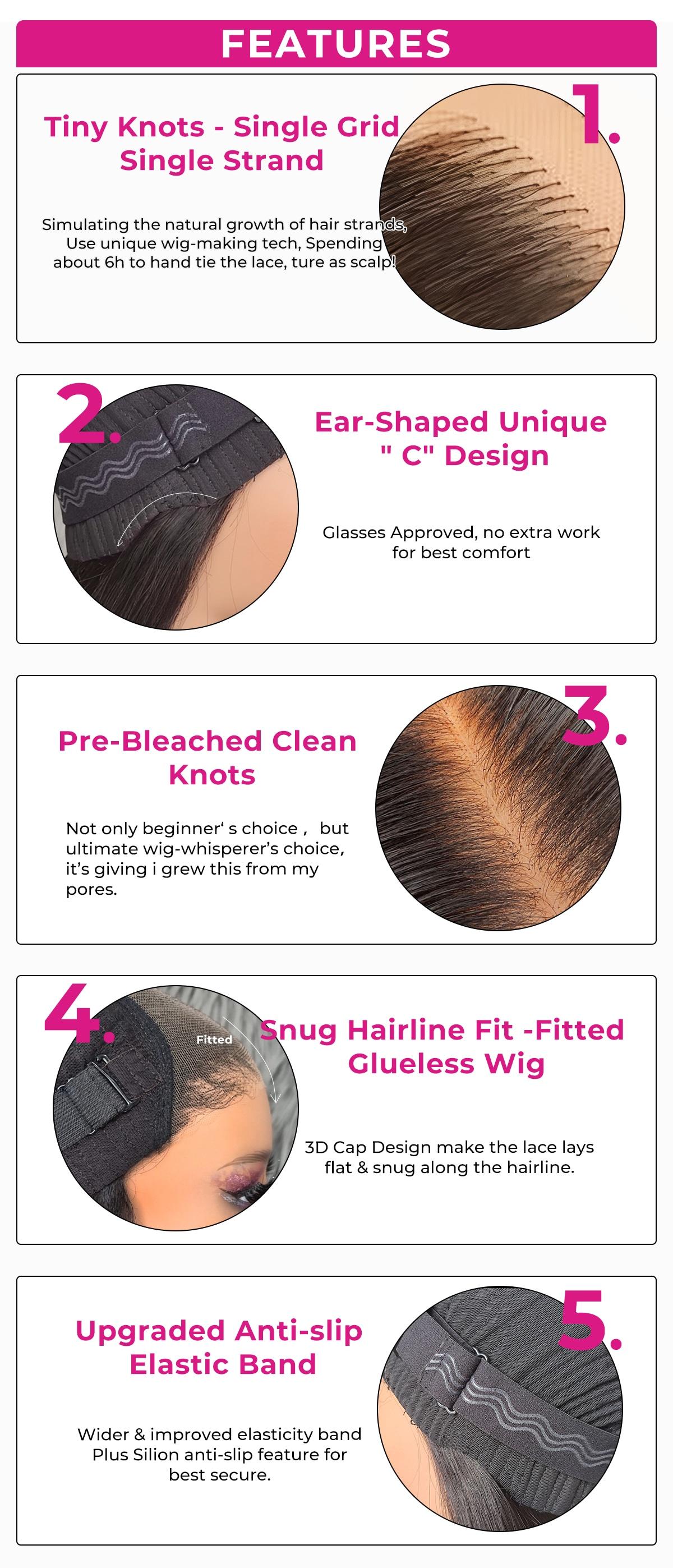 ISEE Wear Go V5 Straight Tiny Knots Pre Bleached Glueless 6*4 HD Lace Closure Wig Xmas Gift for Girlfriend/Wife/Family#TikTokShopBacktoSchool#iseehairbeauty#SpringStatements