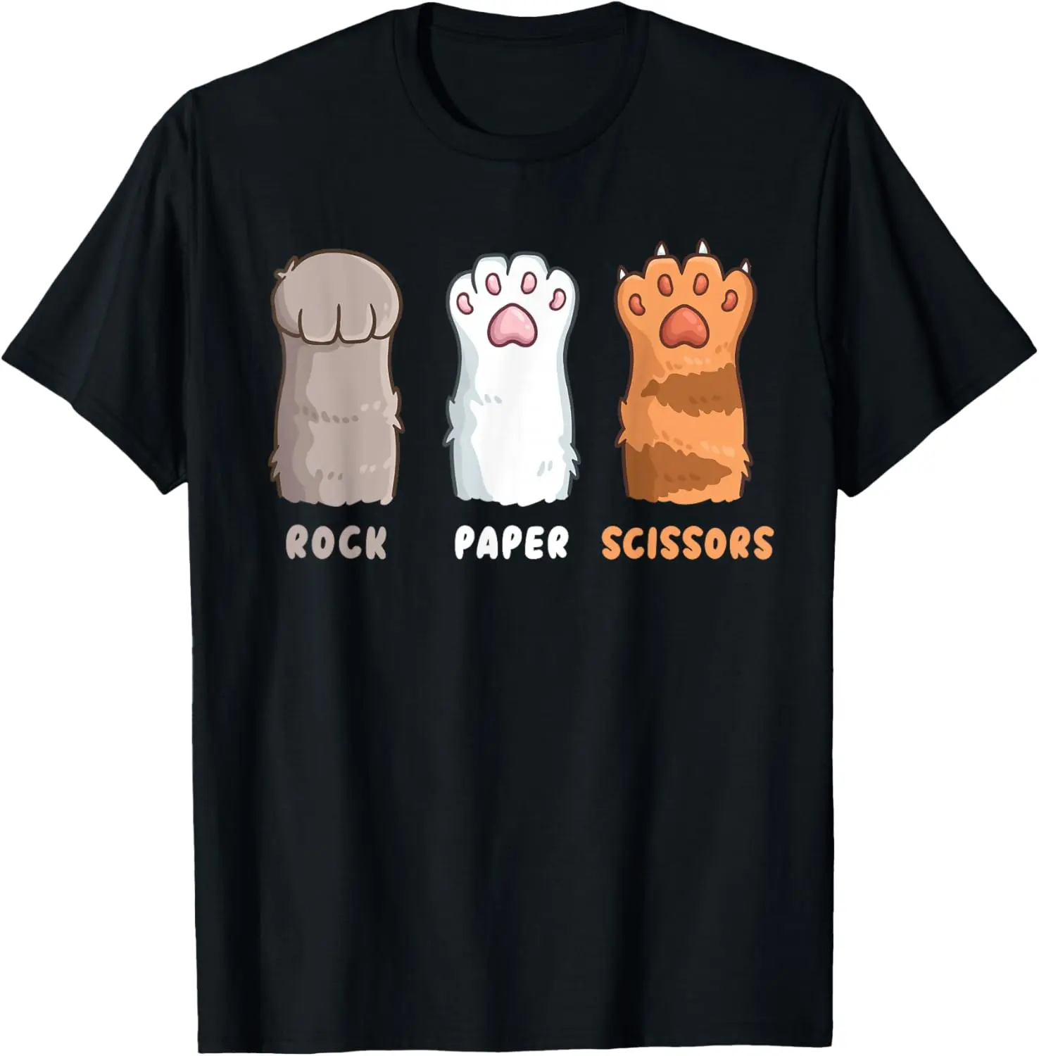 Cat Lover Cat Owner Funny Cat Rock Paper Scissors T-Shirt Vintage Paw
