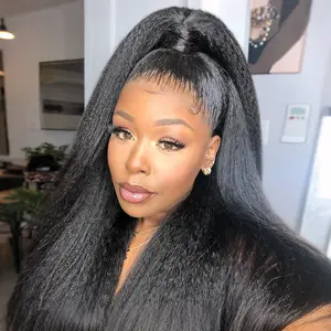 [NEW IN] OQ HAIR Pre-Cut Lace Kinky Straight 360 Full Lace Frontal Glueless Wig With Invisi Drawstring Pre Plucked Human Hair Wig #TikTokShopBlackFriday
