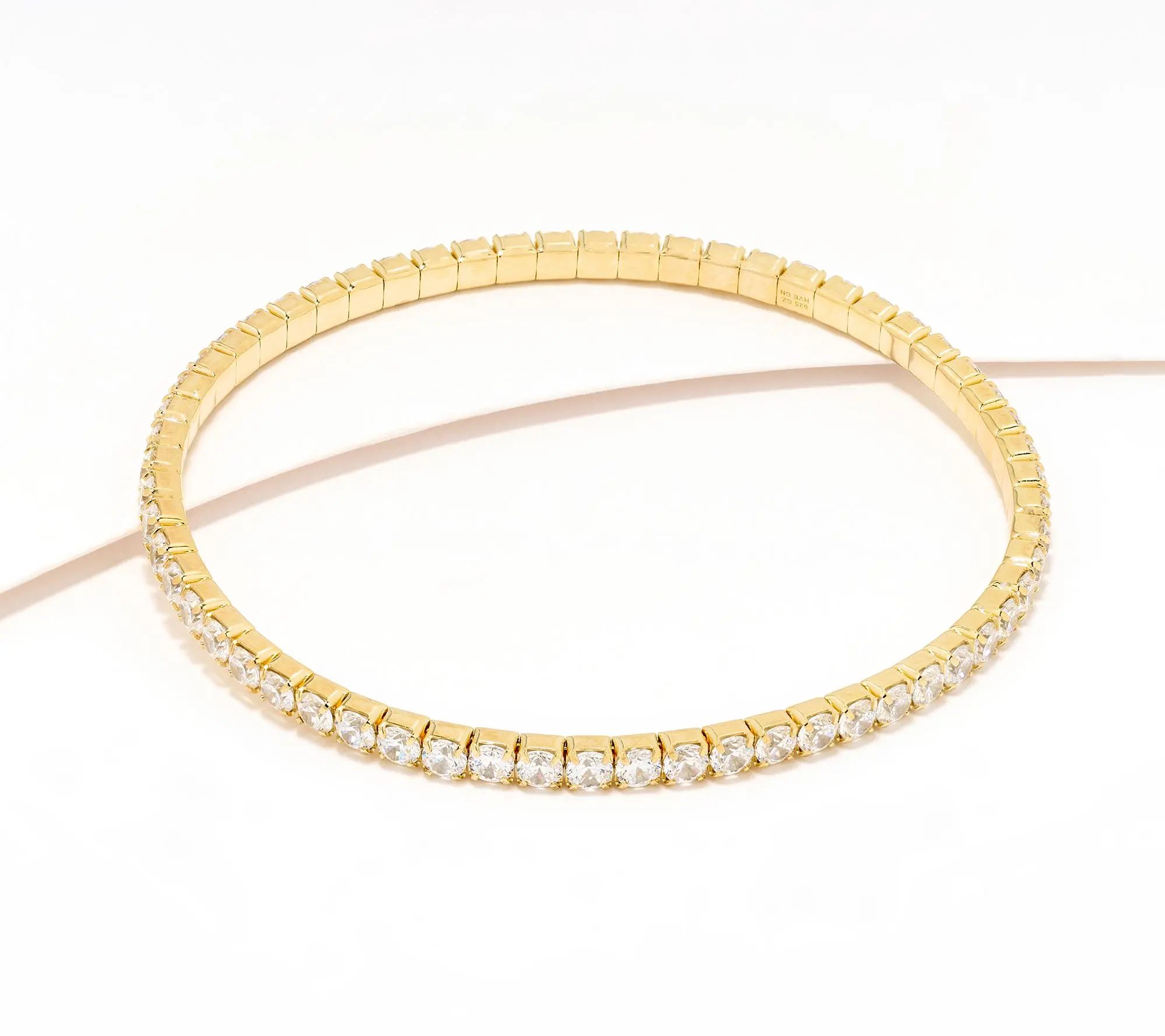 Diamonique Classics Tennis Bangle Bracelet, Sterling Silver
