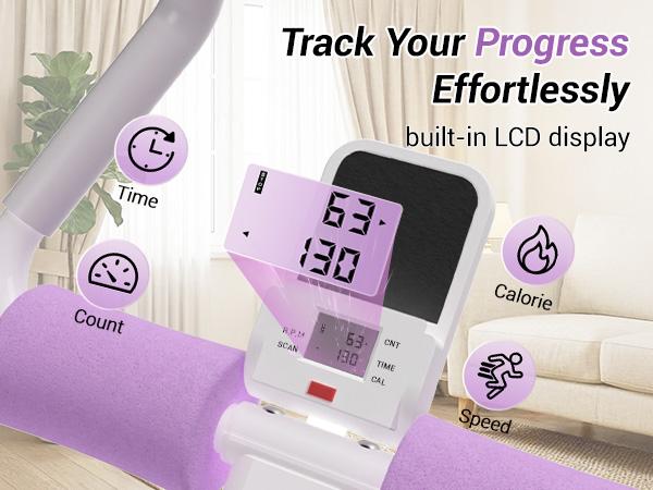 Umay Ab Trainer Machine with LCD Monitor, Foldable Ab Exercise Machine for abs, Arm, Leg, Buttocks Shaper, Core & Ab Trainer at Home Gym for Women, Workout Equipment