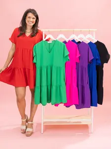 Airflow Tiered Knee Length Dress by DD Design | S-3XL