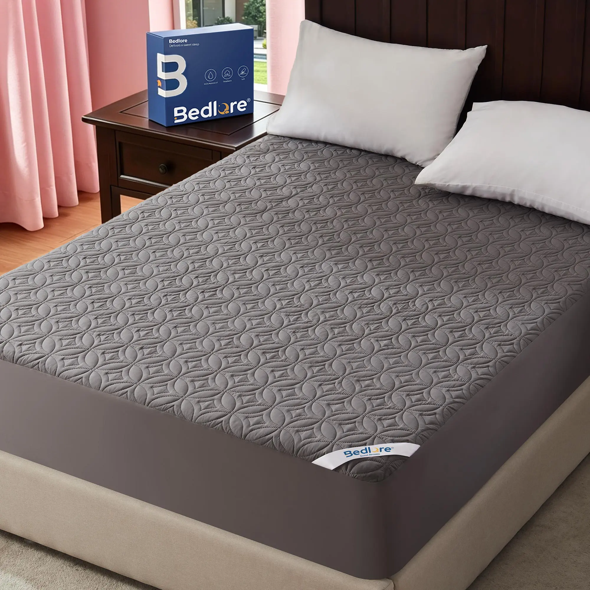 【HomeEssentials】BEDLORE Cooling Waterproof Fitted Sheet Big Copper Coins | Bamboo Deep Pocket Mattress Cover | Soft Breathable Non-Slip],back to school,back to school shopping,home decor