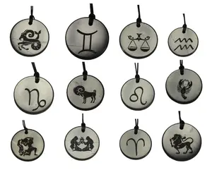 Shungite Zodiac Sign Necklace – EMF Protection Crystal Pendant | Astrology Reiki Spiritual Healing Necklace