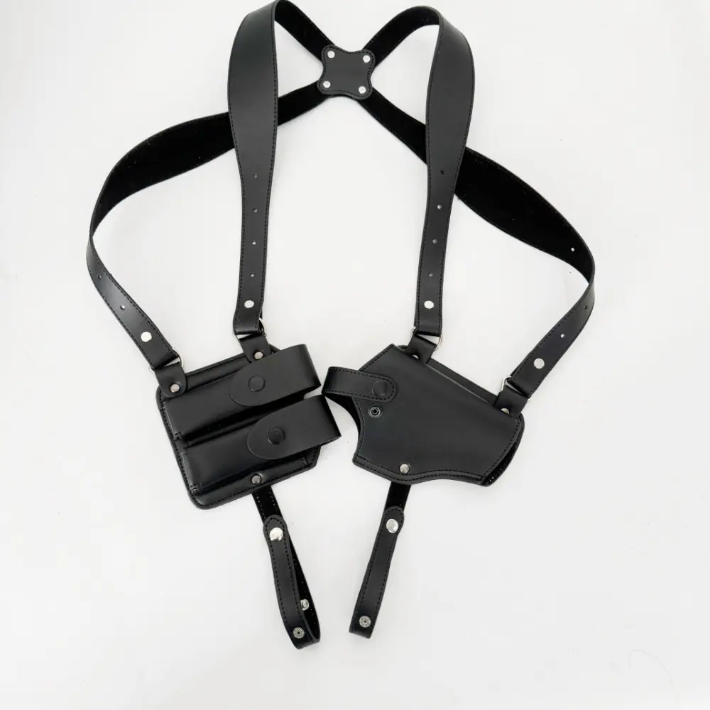 Genuine Leather Shoulder Holster for 1911 Pistols - Unisex Adult Concealed Carry Hunting Rig with Mag Pouch, Snug Hold, Outdoor Use
