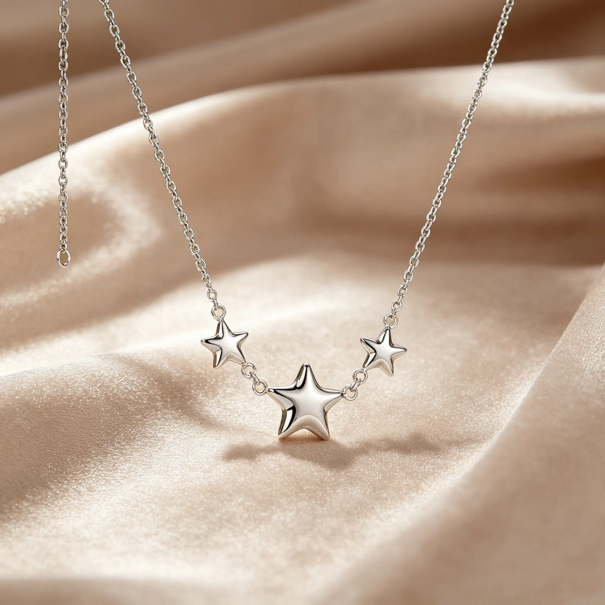 Oufer Bubble Stars Stainless Steel Non-Tarnish Waterproof Chains Necklace, Casual Trendy Jewelry, Decorative Accessory Necklace, Fashion Accessory, Decorative Necklace