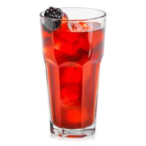 Libbey Gibraltar Tumbler Glasses Set of 12, 16-Ounce, Iconic Heavy Base Tall Cocktail Glasses, Dishwasher Safe Glass Tumblers for Everyday Use