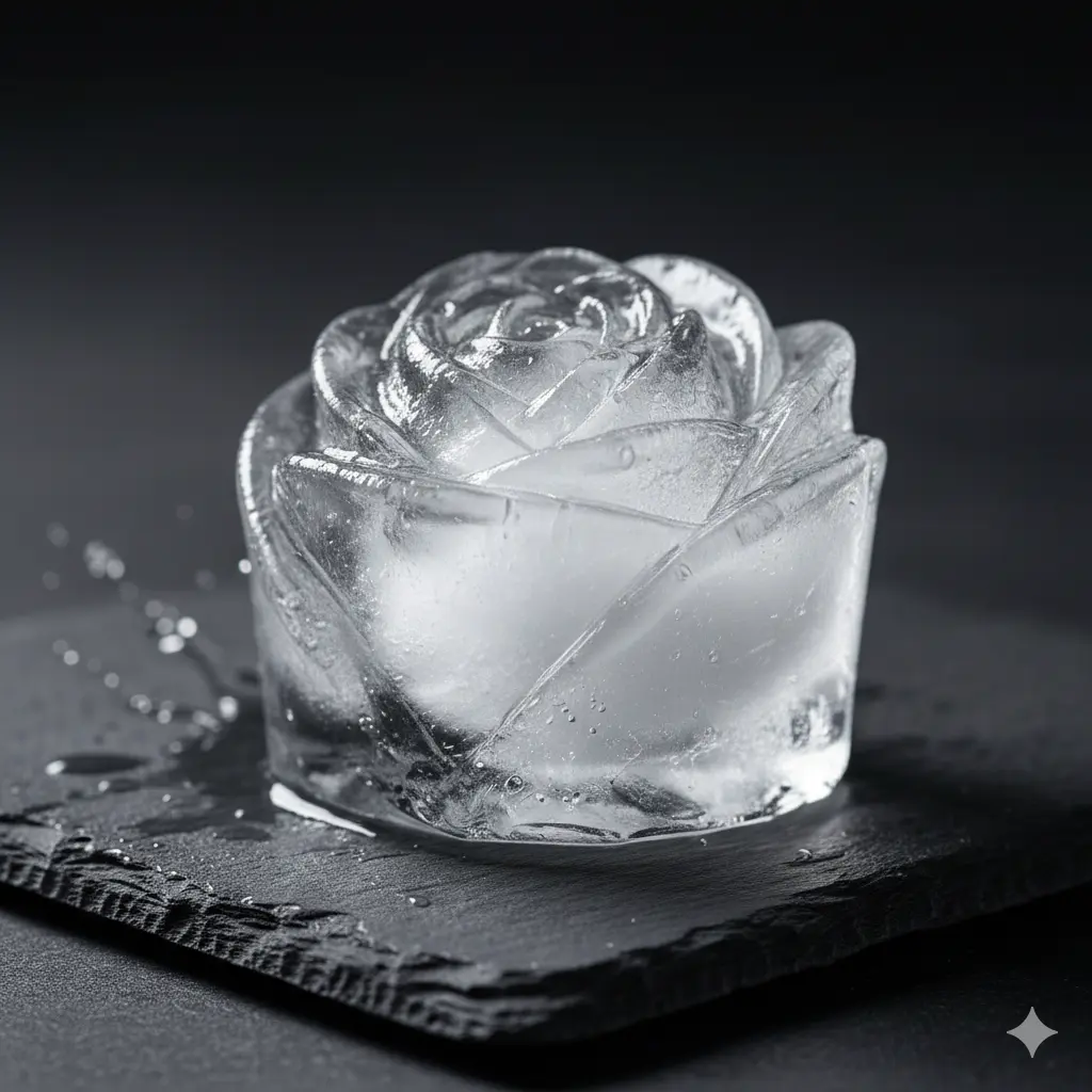 3D Rose Shape Silicone Ice Mold - 4-Cavity Ice Tray, Kitchenware Home Bar Accessories for Cocktails & Parties, Valentine’s Floral Gift for Drink Enthusiasts, Easy to Use & Clean, Ice Molds, Gatherings