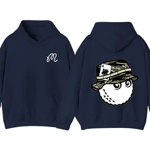 Malbon Golf Vintage Bucket Character Hoodie – 2-Sided Golf Graphic Pullover, Unisex Golfcore Streetwear Hoodie, Casual Cozy Hoodie for Golf, Gifts for Golfer