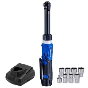 ACdelco ARW1218-3P G12 Series 12V Cordless Li-ion 3/8" 40 ft-lbs. Extended Ratchet Wrench Tool Kit with Sockets