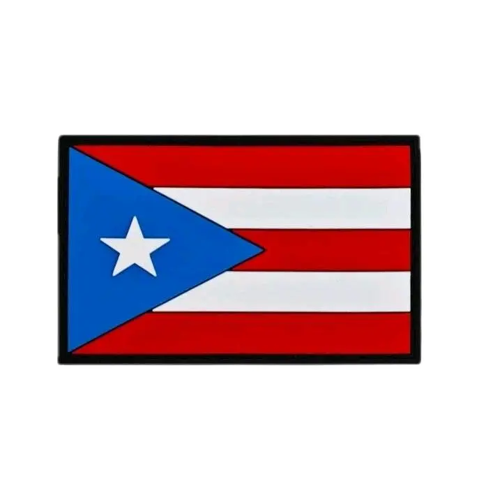 Puerto Rico PVC Rubber Morale Patch 5x8cm Applique Patches Appliques Embellishments