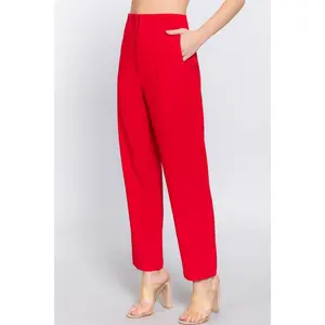 Red high waisted trousers