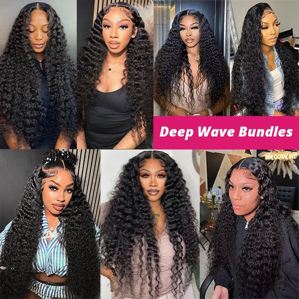 Thick Loose Deep Wave Human Hair Bundles Raw Human Hair Weave Brazilian Body Wave Quick Weave Extensions 1/3/4 Bundles #Summervibes