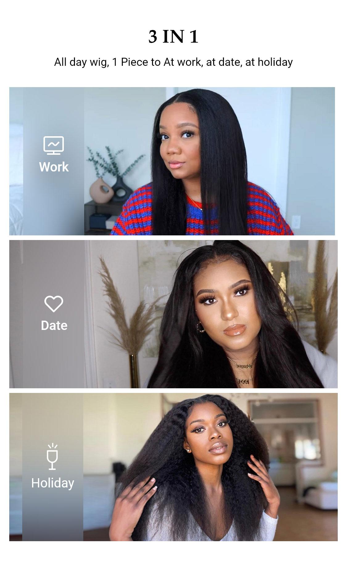 Nadula EasiContour Kinky Curly V Part Human Hair Wig Glueless Beginner Friendly Quick Easy Install No Skill Required Leave Out Options TikTokShopStockUp