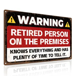 Funny Retirement Gift for Men & Women - 12x8 Inch Happy Retirement Party Wall Decor