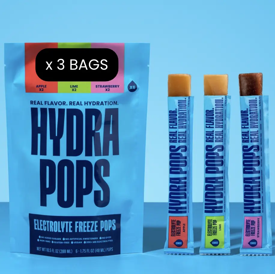 Hydra Pops – Electrolyte Freeze Pops – three Bag BUNDLE Pack