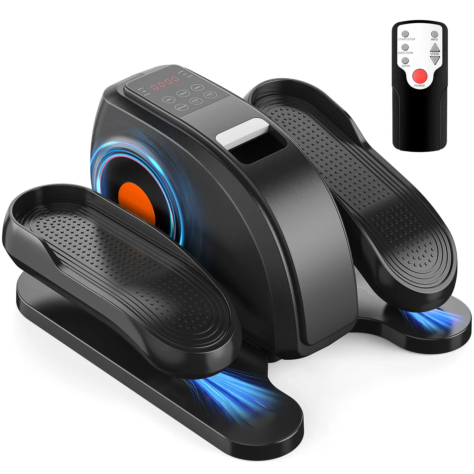 Under Desk Elliptical Machine,With Manual And Auto Modes, 12 Speed Levels And Forward Backward Pedals For Low Impact Exercise, Silent Operation With LCD Display And Remote Control
