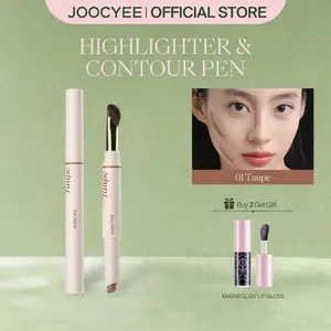 JOOCYEE Highlighter & Contour Pen, Face Sculpting, 3D Bone, 2-in-1, Dual End, Slant Tip, Cream Blend, Long Wear, Easy Use, Nose Brush, Highlighter Brush, Travel Size, Spring Gift, Refresh Look