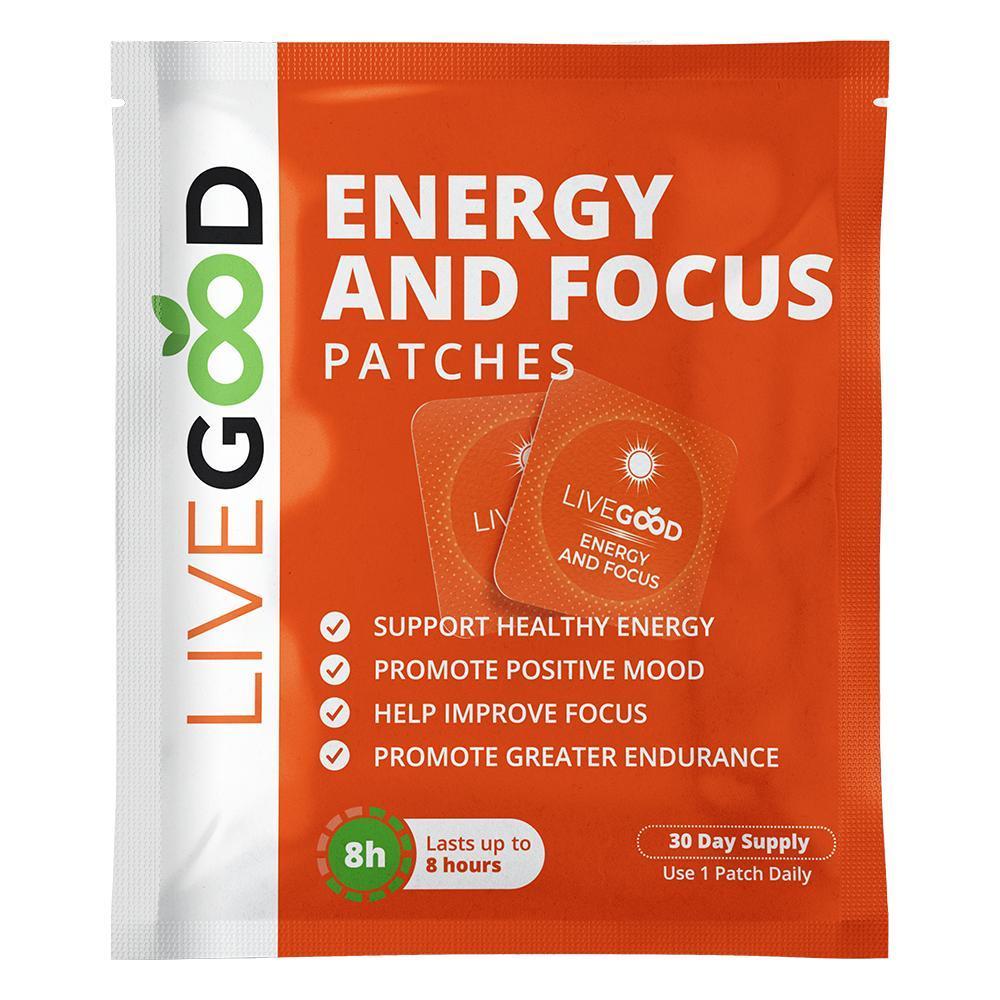 LiveGood AM Energy and Focus Patches Natural Vitamin Patch for Steady Energy Mental Clarity and Alertness 8 Hour Transdermal Support