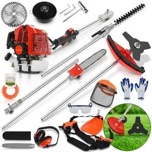 Powerful 52cc Petrol Hedge Trimmer, Brush Cutter & Chainsaw with Full Function Guard