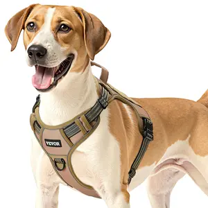 【FathersDayGift】VEVOR Dog Harness for Large Dogs, No Pull Tactical Dog Harness Adjustable Pet Vest, with Handle, Metal Rings, Buckles, Reflective Stitching Nylon Oxford Fabric, for Training, Walking, and Hiking
