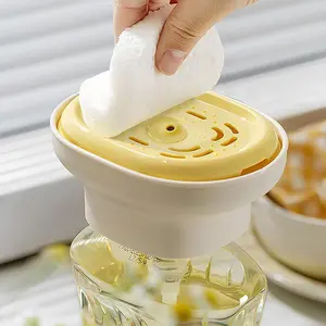[1pcs] Dish Soap Dispenser, Kitchen Pump Tray, Quick Draining Station, Compact Dishwashing Solution for Dorm Home Apartment RV Sponge Scrubber Dishcloth and Everyday Sink Organization Beige