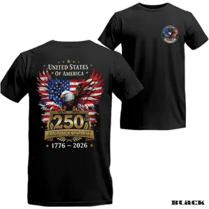 USA 250th Anniversary T-Shirt/Sweatshirt/Hoodie, Patriotic Eagle Flag Shirt, United States of America 1776 2026 Tee, Gift for Men and Women Casual Graphic