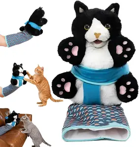 Cat Wrestling Glove Puppet Toy – Interactive Hand Mitt with Durable Protective Sleeve and Catnip - Play & Enrichment