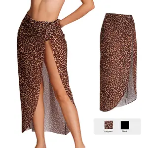 LilyLove Women's Sheer Mesh High Slit Cover-Up Skirt - Twist Waist, Breathable, Lightweight - Summer Beach Holiday Vacation Bikini Bathing Suit Bottom Coverup