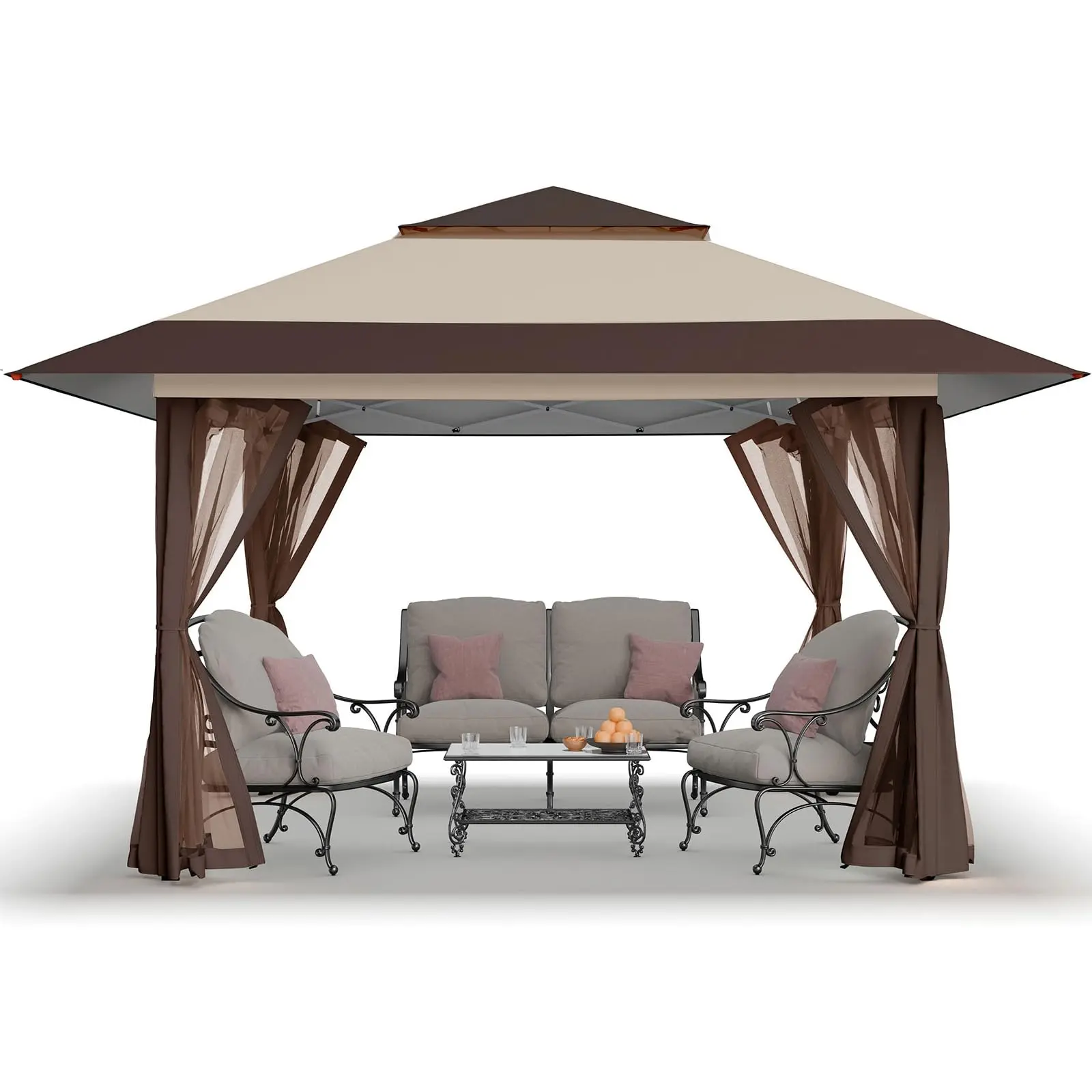 CROWN SHADES 13x13 Pop Up Gazebo, Canopy Tent, Gazebos on Clearance - Outdoor Gazebo for Backyard & Patio Furniture - Carpa Pop Up Tent with Wheeled STO-N-Go Cover Bag,Portable Sunshade Shelter,outdoorfurnitureset,home decor,camping essentials