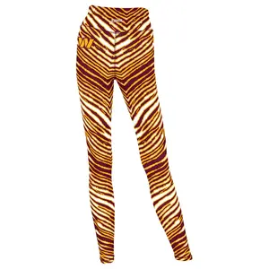 Zubaz NFL Women's  3 Color Zebra Leggings, Washington Commanders