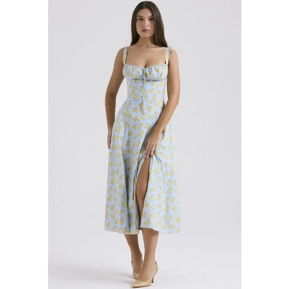 Green background with yellow flowers