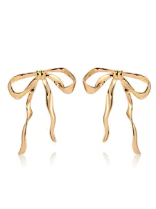 Ettika Bow Organica Earrings 18k Gold Plated Silver Plated 1.9" Length 1.5" Width Post Closure Creative Fashion Jewelry
