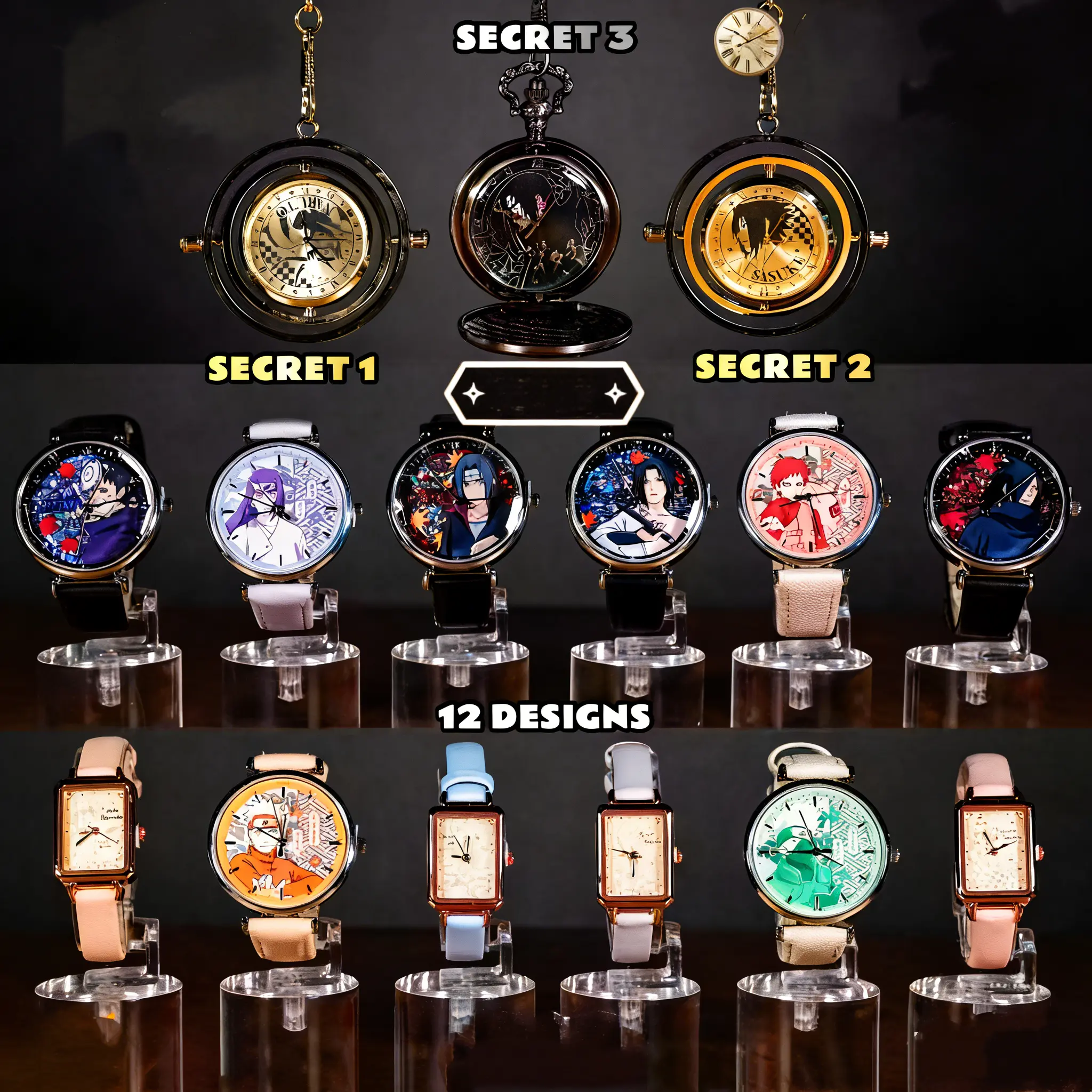 MINISO Naruto Shippuden Ninja Way  Mystery Watch Blind Box,Cute Collectible Anime Watch ,Retro Stylish Cute Design Trendy Watch,Cartoon Gift for Fans Kids Students Adults,Anime Collectible Gift Holiday Gift Birthday Gift Summervibes Wristwatch